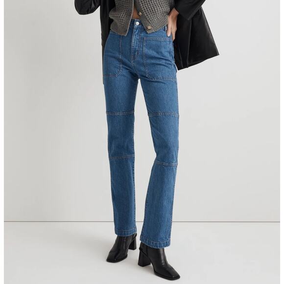 Madewell Denim - Madewell 90s Straight Utility Jeans Fenwood Wash Comfort Stretch Sz 29 Boho Chic